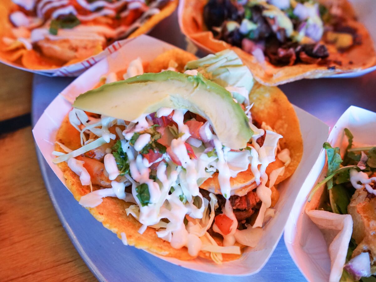 Avocado is added to this taco, one of many options at City Tacos, which has a location in Pacific Beach.
