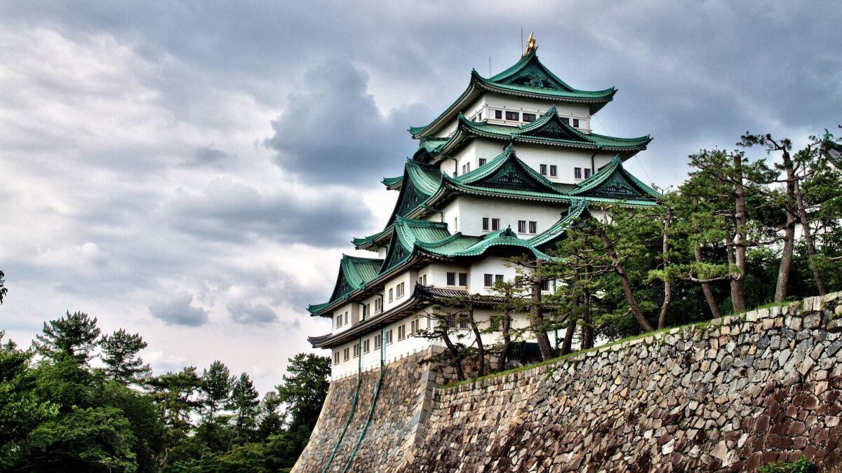 Nagoya castle in Nagoya, Japan, about 90 miles from Kyoto. You can get there for less than $500 on Air Canada.