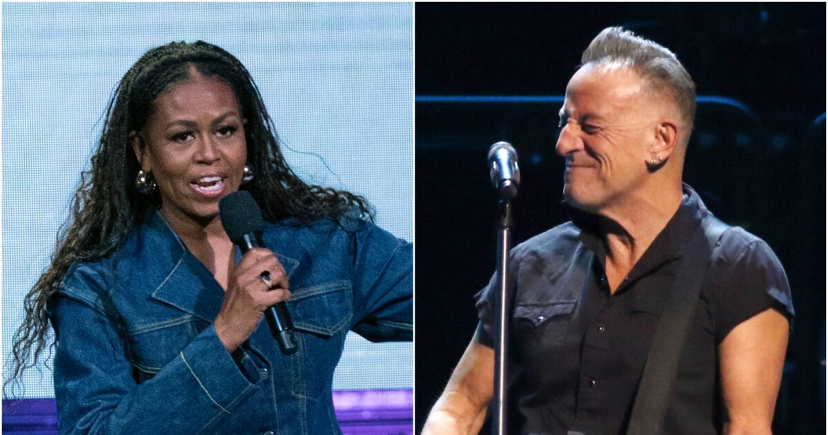 Michelle Obama singt Backup für Bruce Springsteen in Spanien