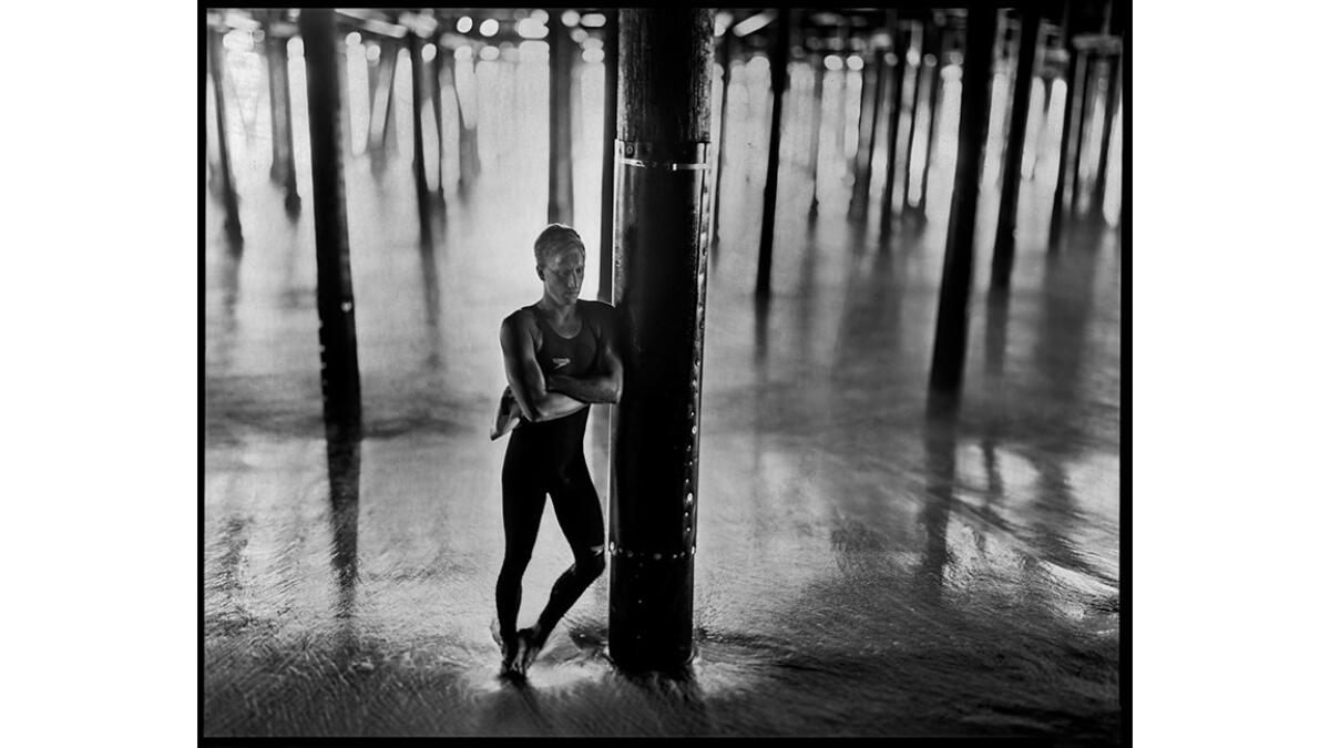 Jordan Wilimovsky will be competing in Rio as an Open Water competitor. He is photographed under the pier in Santa Monica, CA, (Jay L. Clendenin/Los Angeles Times)