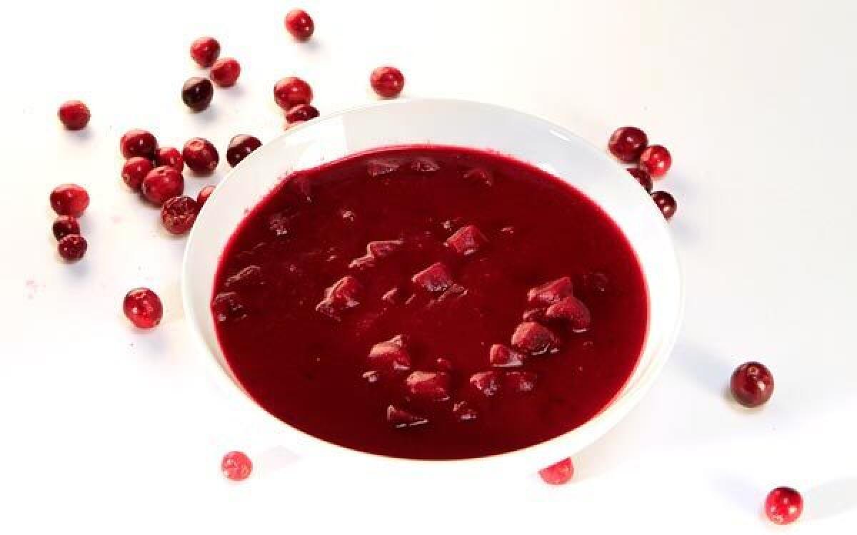 Roasted cranberry borscht