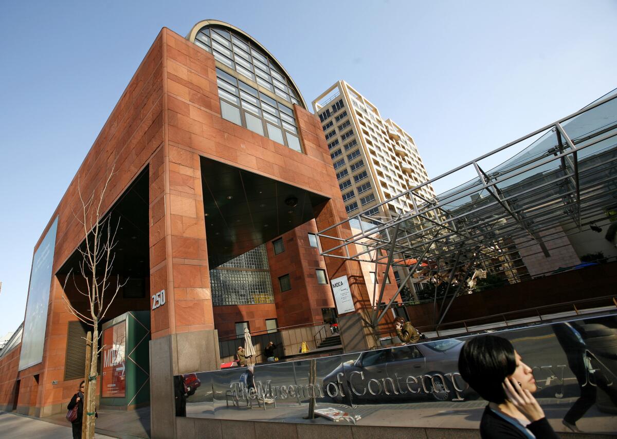 A file photo of the exterior of the Museum of Contemporary Art on Grand Ave.