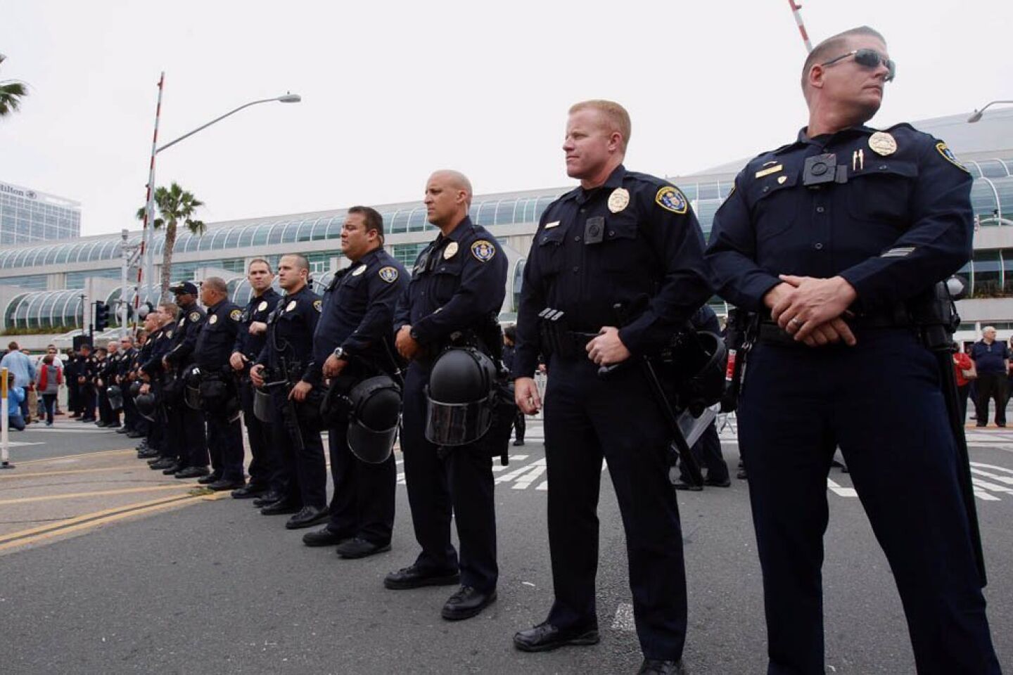 San Diego Police prepare for protester prior @realDonalTrump rally in San Diego.