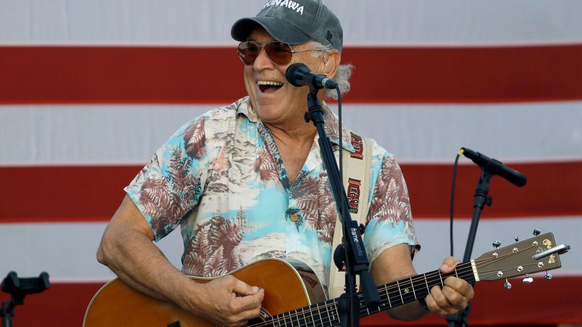 In St. Petersburg, Fla., Jimmy Buffett makes the case for Clinton on Nov. 7.