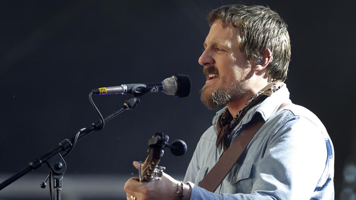 Sturgill Simpson performs on the Palomino Stage at the Stagecoach Country Music Festival.