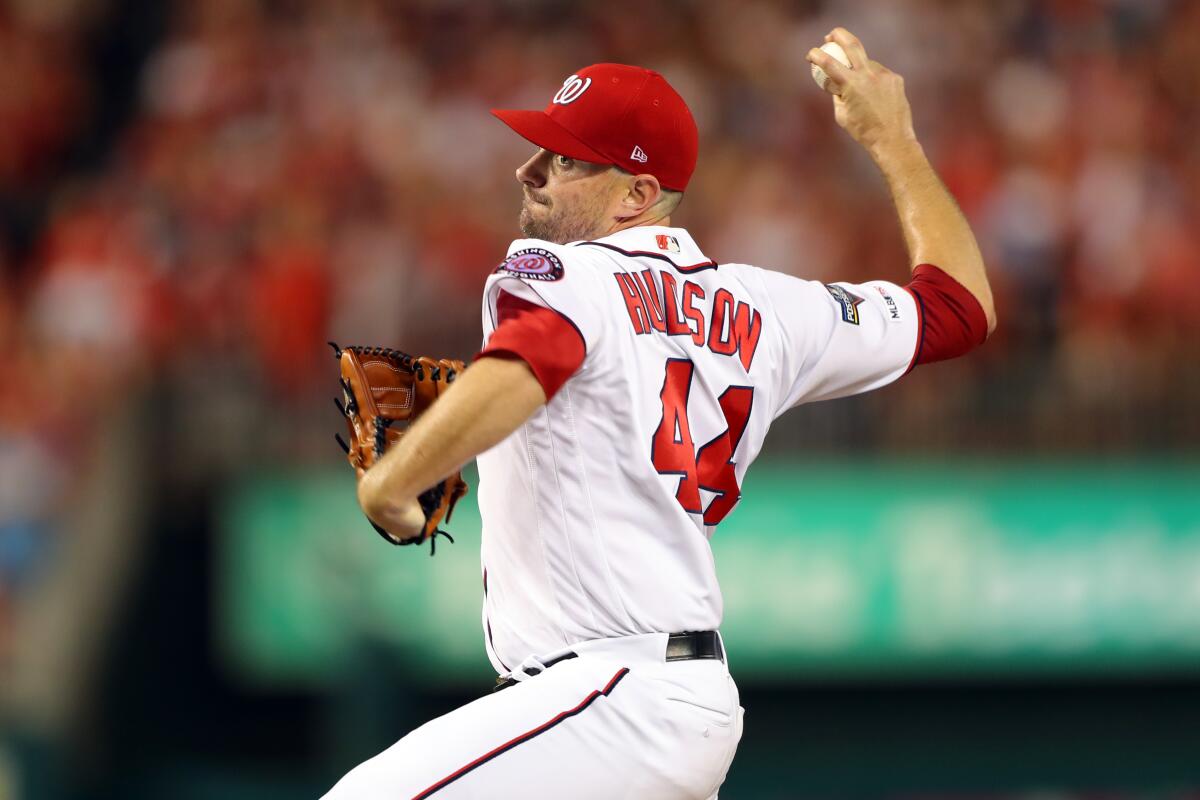 Washington Nationals closer Daniel Hudson secured the final three outs of a dramatic 4-3 win over the Milwaukee Brewers in Tuesday night’s NL wild-card game.