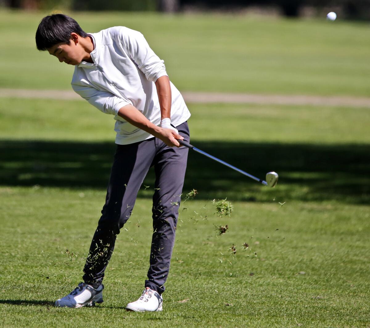 JJ Nakao is a key returner this season for the Burbank High boys' golf team.