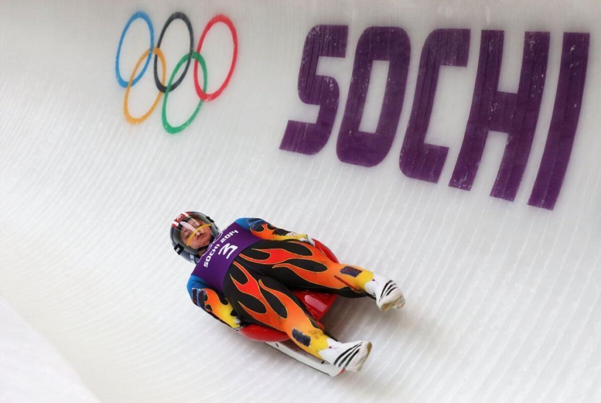 From May 31 to June 1, the slider search, which is the same program that began Olympian Kate Hansen's involvement with the sport, will take place on Foothill Boulevard, USA Luge announced. Hansen, photographed here, placed 10th at the 2014 Sochi Winter Olympics.
