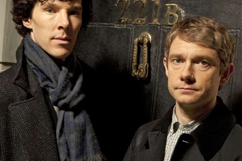 Holmes and Watson as reimagined by the BBC, Benedict Cumberbatch, and Martin Freeman.