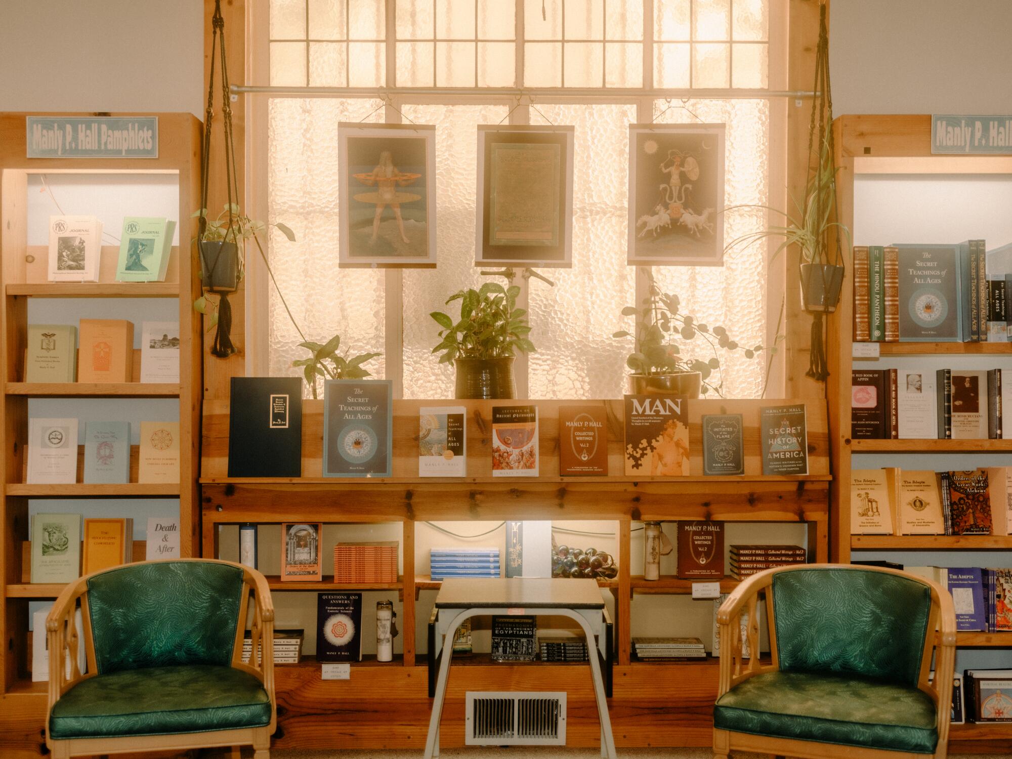 The Philosophical Research Society's bookstore includes this reading nook.