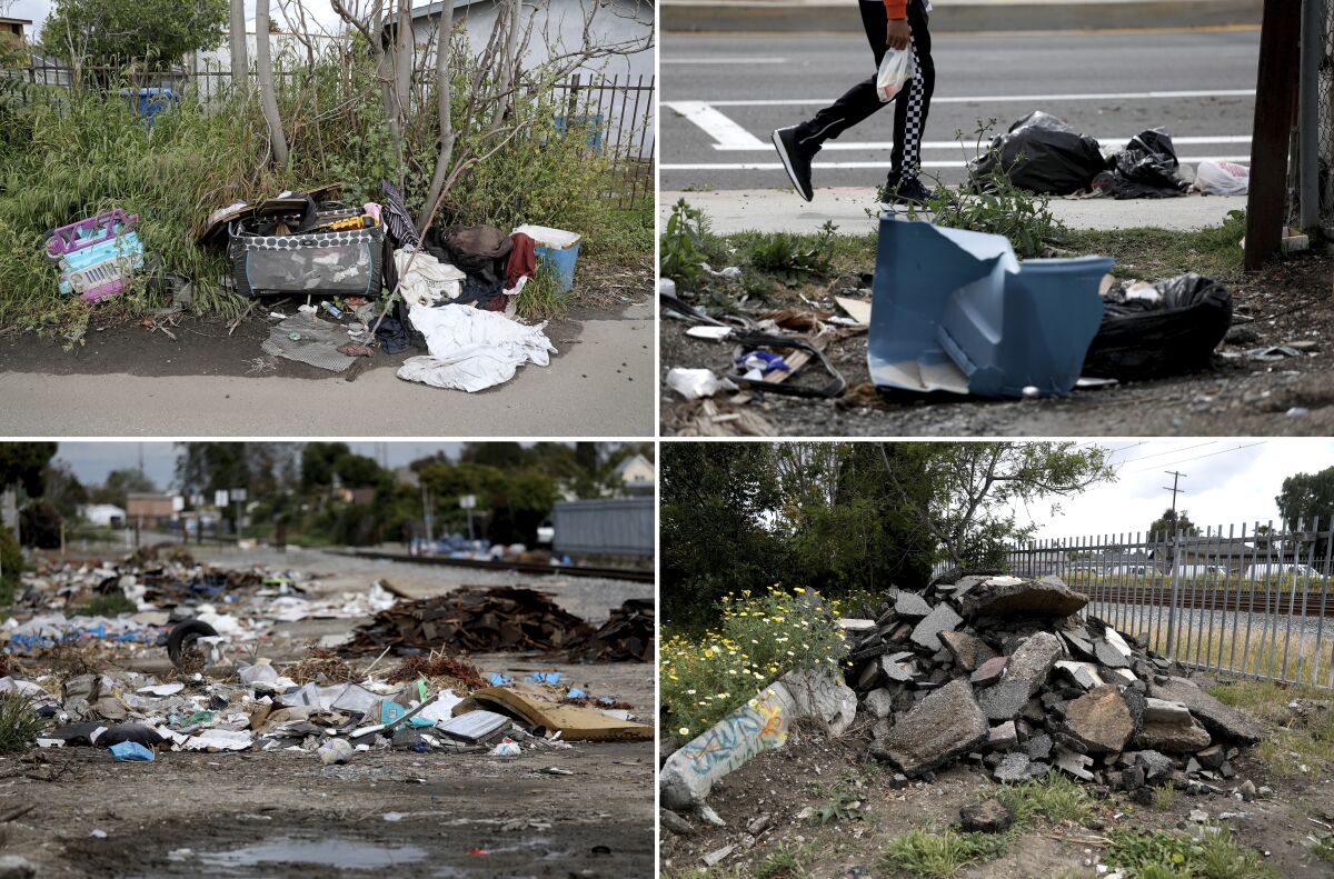Illegal dumping is an ongoing problem in Watts. 
