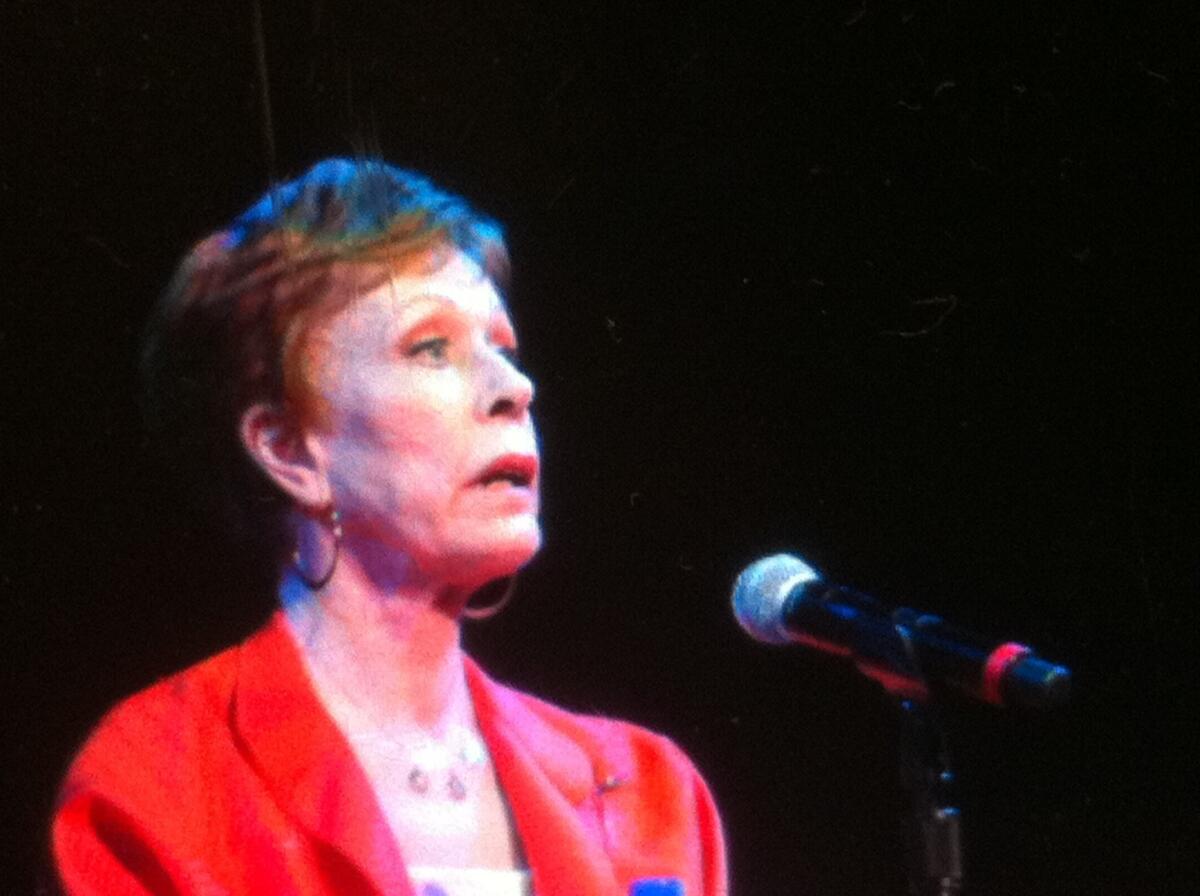 Carol Burnett, who appeared at the book festival Saturday, talked about her daughter who died young. "We had one hell of a ride during her 38 years," said Burnett, 79.