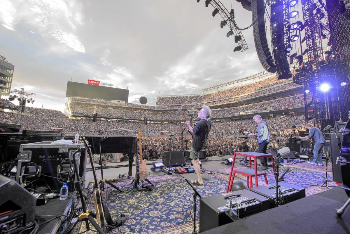 Bob Weir, left, Phil Lesh and Trey Anastasio perform at the Grateful Dead Fare Thee Well Show at Levi's Stadium on June 27, 2015, in Santa Clara, Calif.