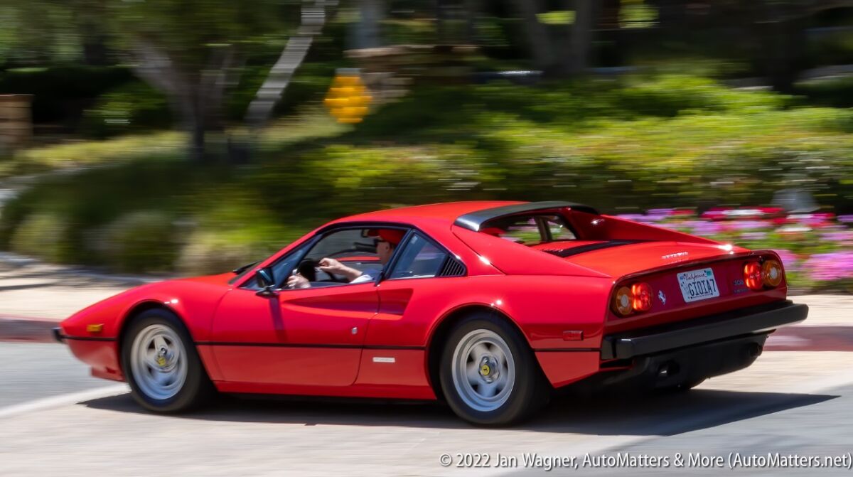 A Ferrari leaving the show