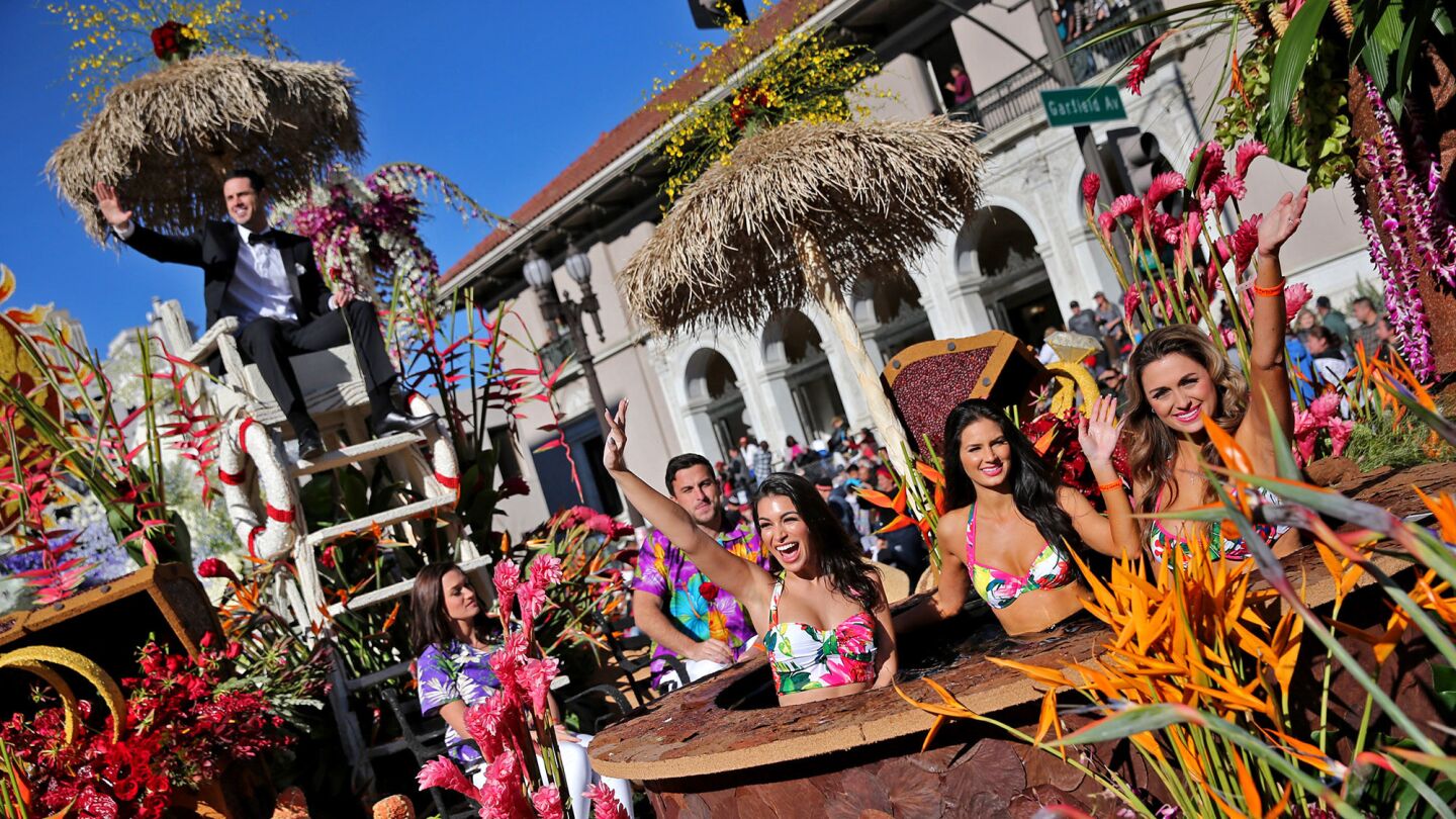 The Bachelor float during the 2016 Rose Parade.