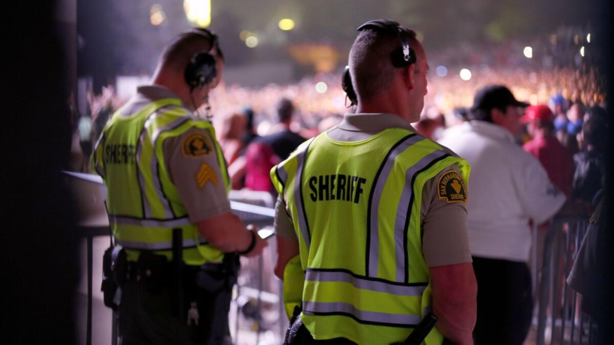 The San Bernardino County Sheriff's Department was part of what organizers called enhanced security for the concert.