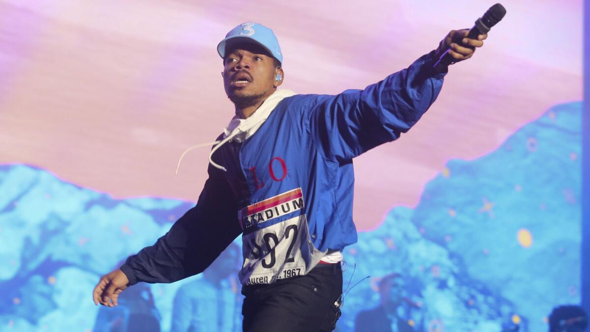 Chance the Rapper performs at the Austin City Limits Music Festival in Austin, Texas, in 2017. He announced the purchase of the Chicagoist website in a new song.