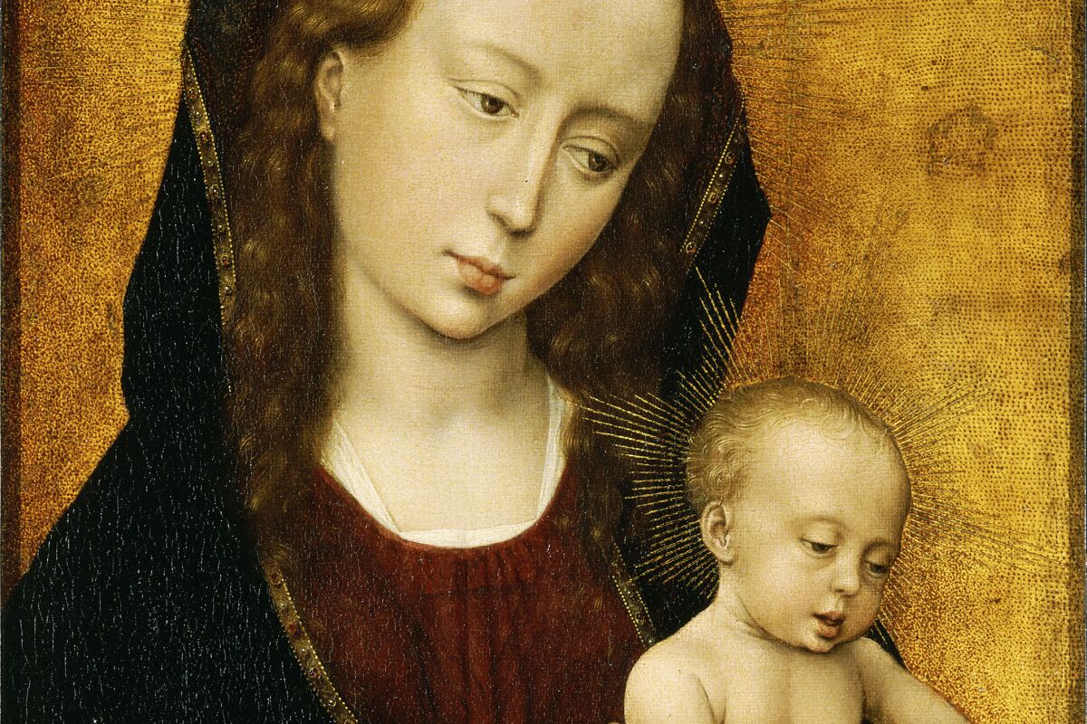 A Renaissance oil on panel of the Virgin and Child.