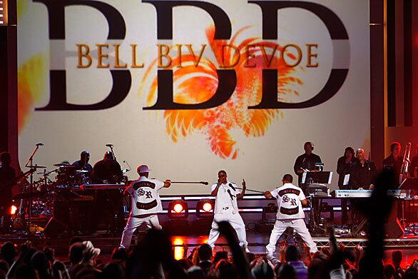 The 90s hip-hop group Bell Biv Devoe