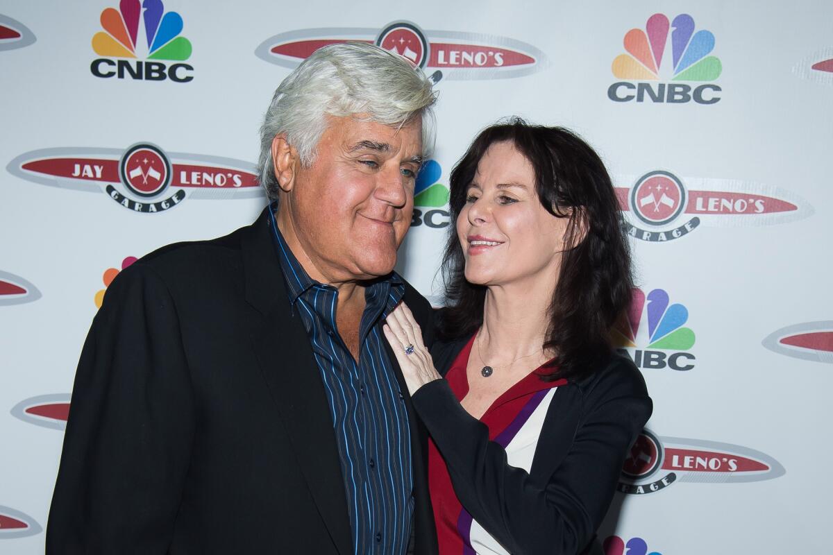 Jay Leno and Mavis Leno attend "Jay Leno’s Garage" series launch party at The Press Lounge at Ink48 in New York.
