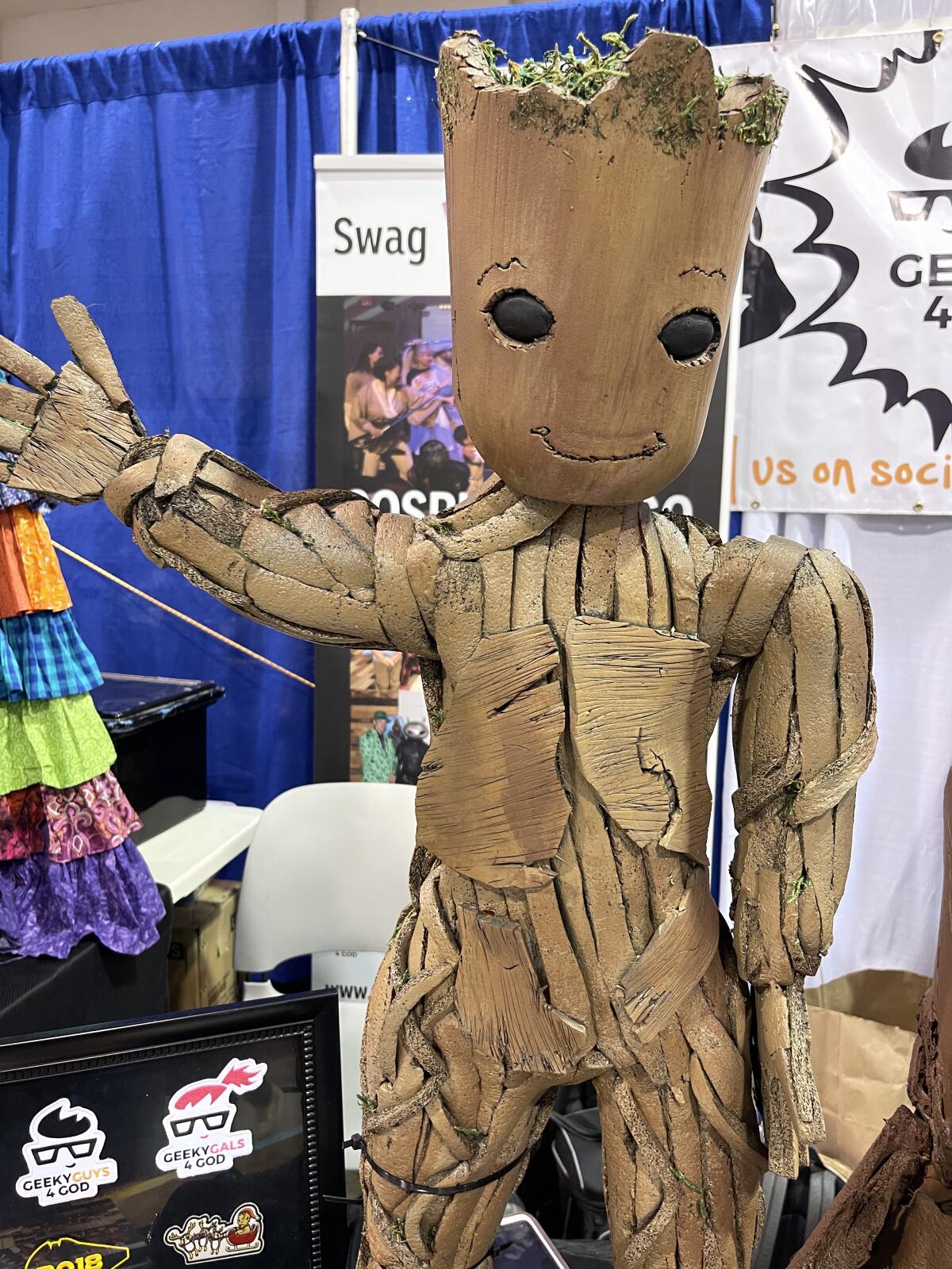 A model of the Marvel character Groot.