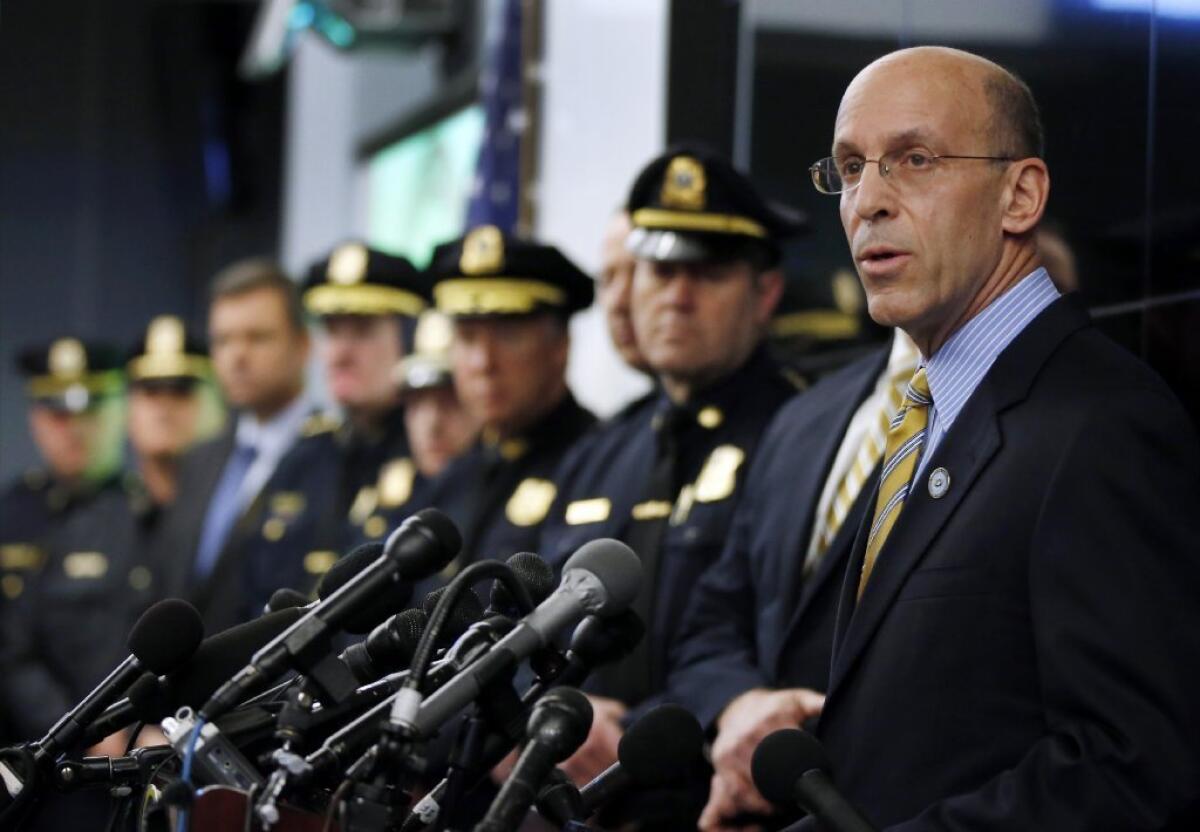 "This year, runners and spectators will see more uniformed police officers on the course and as they approach the course," Kurt Schwartz, director of the Massachusetts Emergency Management Agency, said about this year's Boston Marathon, set for April 21.