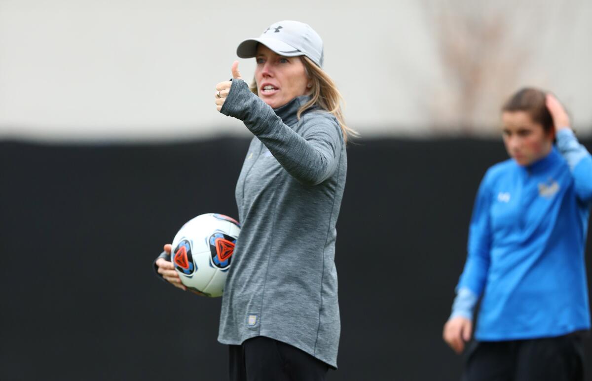 UCLA women's soccer coach Amanda Cromwell.