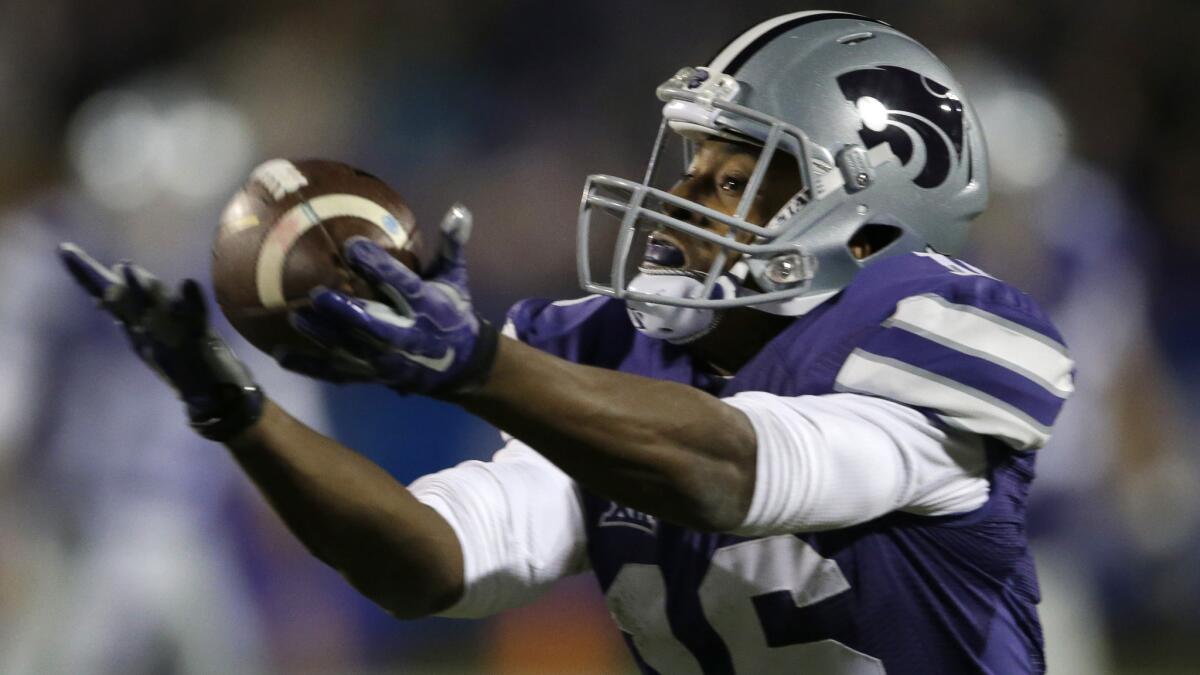 Kansas State wide receiver Tyler Lockett catches a pass during a win over Oklahoma State on Nov. 1.