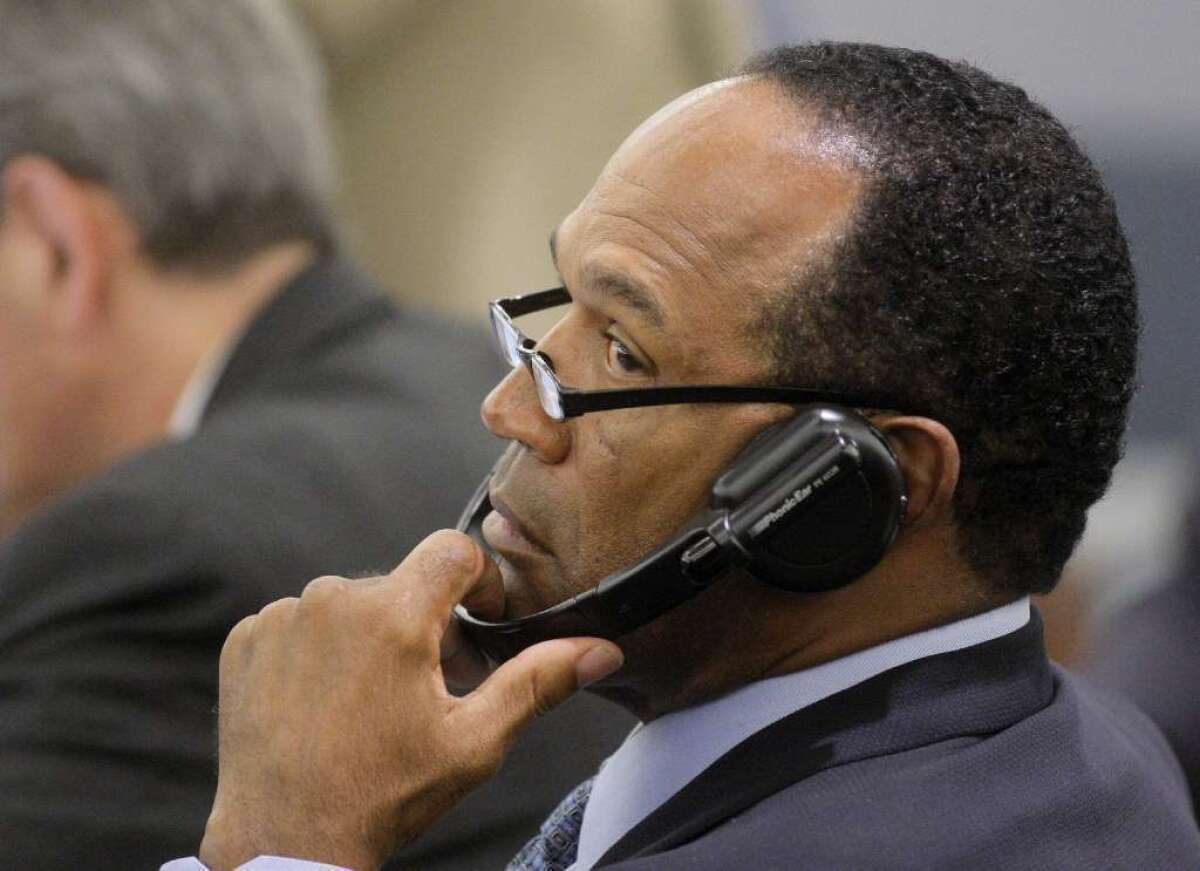 O.J. Simpson, shown here during his trial in 2008, had a party on Super Bowl Sunday.