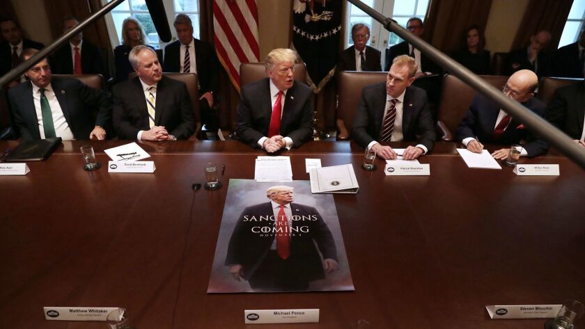 President Trump leads a Cabinet meeting at the White House on Jan. 2.
