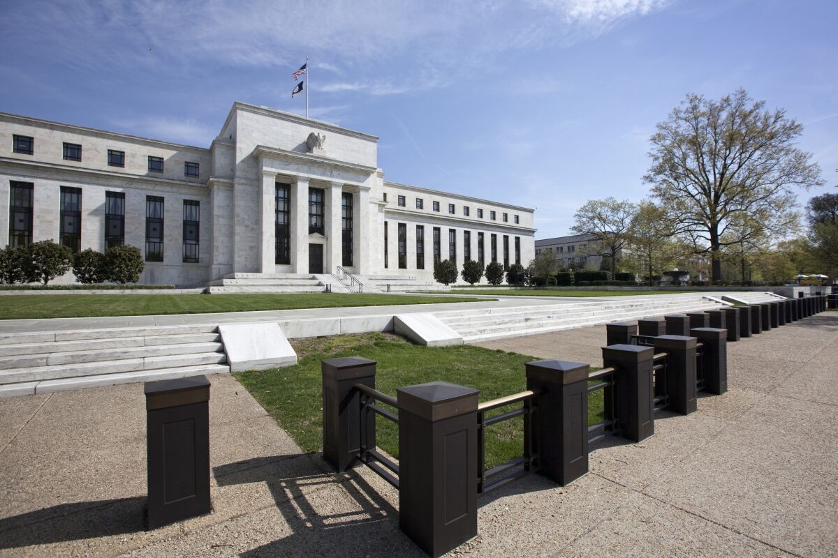 The Federal Reserve in Washington. Discouraging economic data this week has increased expectations that the Fed will cut interest rates at the end of October.