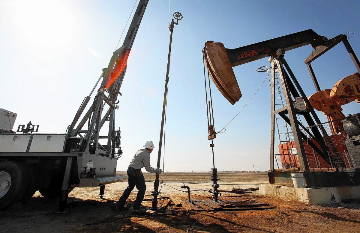 An oil field near Bakersfield, part of California's natural-gas-rich Monterey Shale formation.