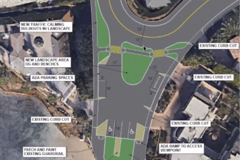 The La Jolla Traffic & Transportation Board approved new design for the viewpoint at Camino de La Costa in La Jolla July 20.
