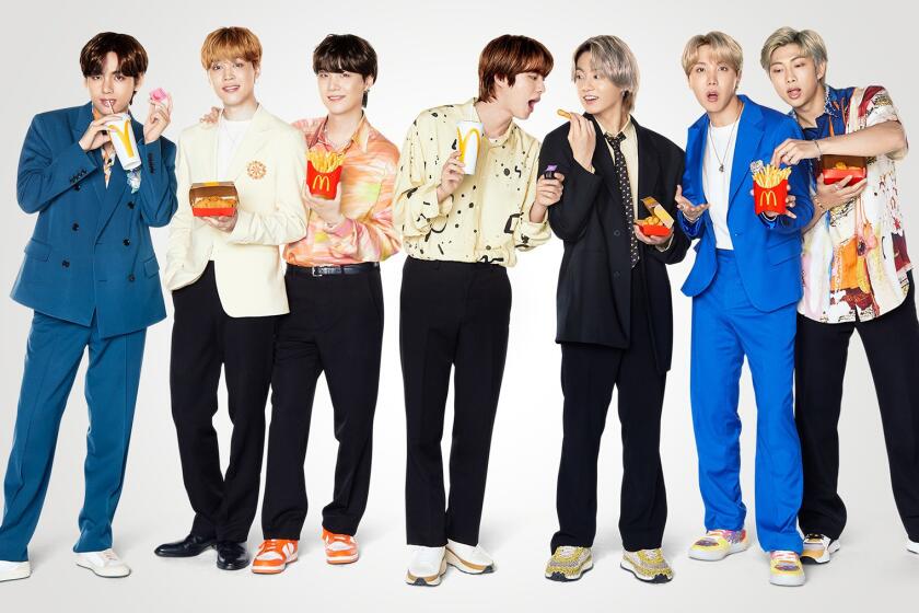 The BTS Meal has arrived at McDonald's.The band's signature order - featuring a 10-piece Chicken McNuggets, medium World Famous Fries, medium Coke®, and Sweet Chili and Cajun dipping sauces inspired by recipes from McDonald's South Korea - is now available at participating U.S. restaurants nationwide. CREDIT: PRNewsfoto/McDonald's Corporation