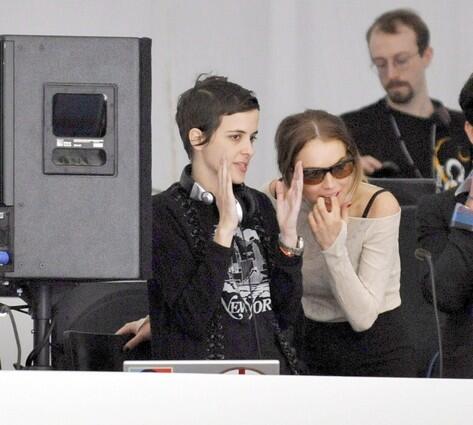 Samantha Ronson and Lindsay Lohan at Charlotte Ronson's fall 2009 show for New York Fashion Week.