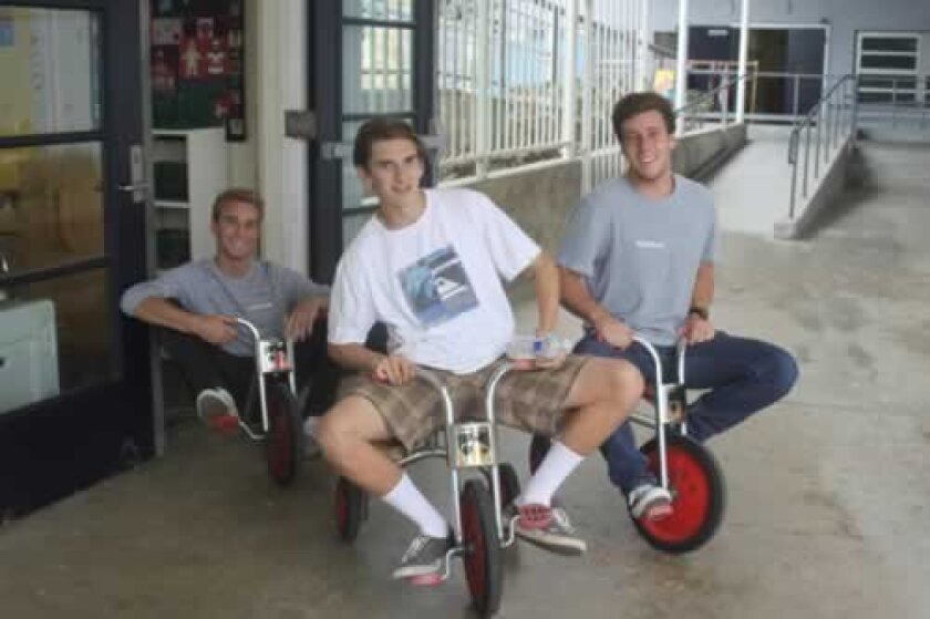 James Huntley, Troy Cummings and Brock Macelli might not fit on the tricycles like they used to!