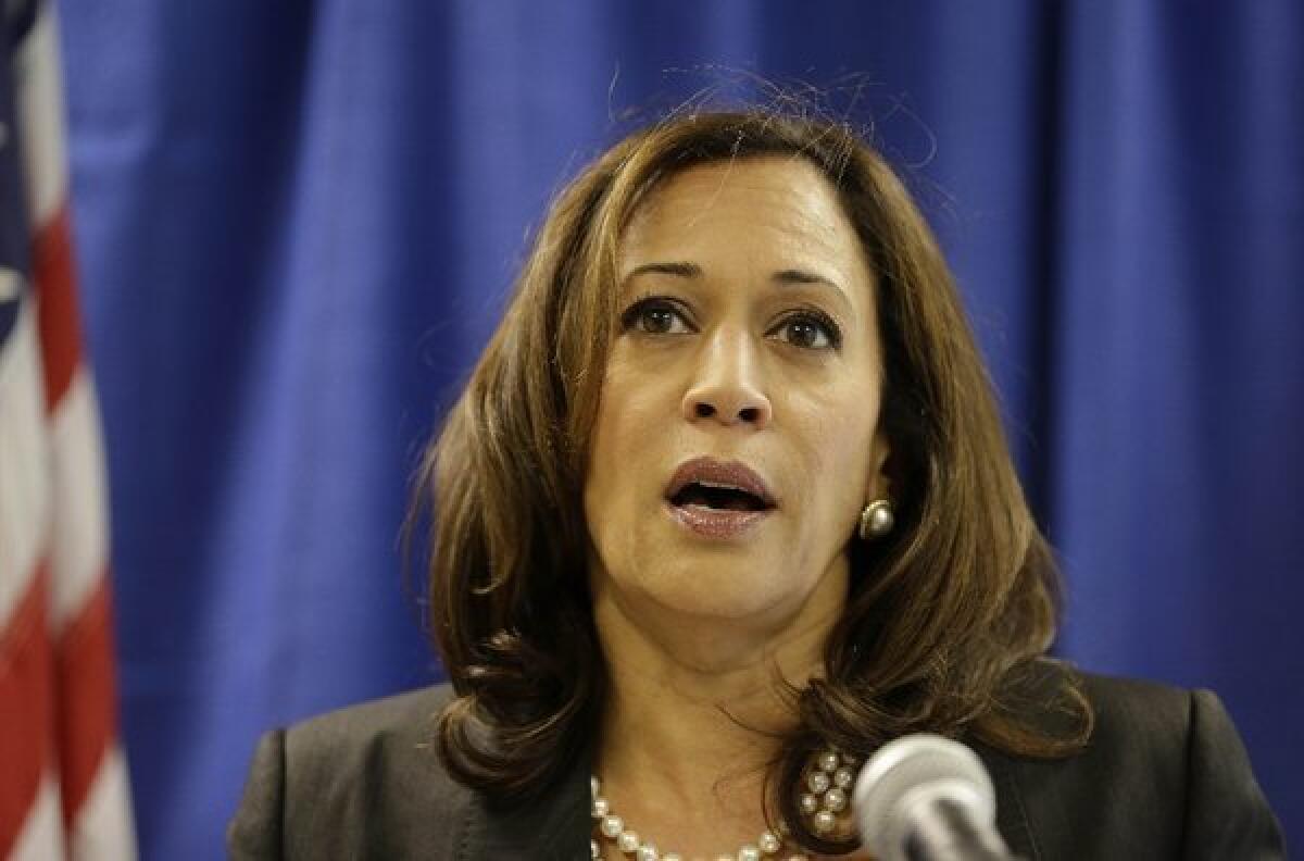 California Atty. Gen. Kamala Harris, shown above, has accused a Fresno family and two attorneys of abusing a squatters-rights law to steal 23 California properties.