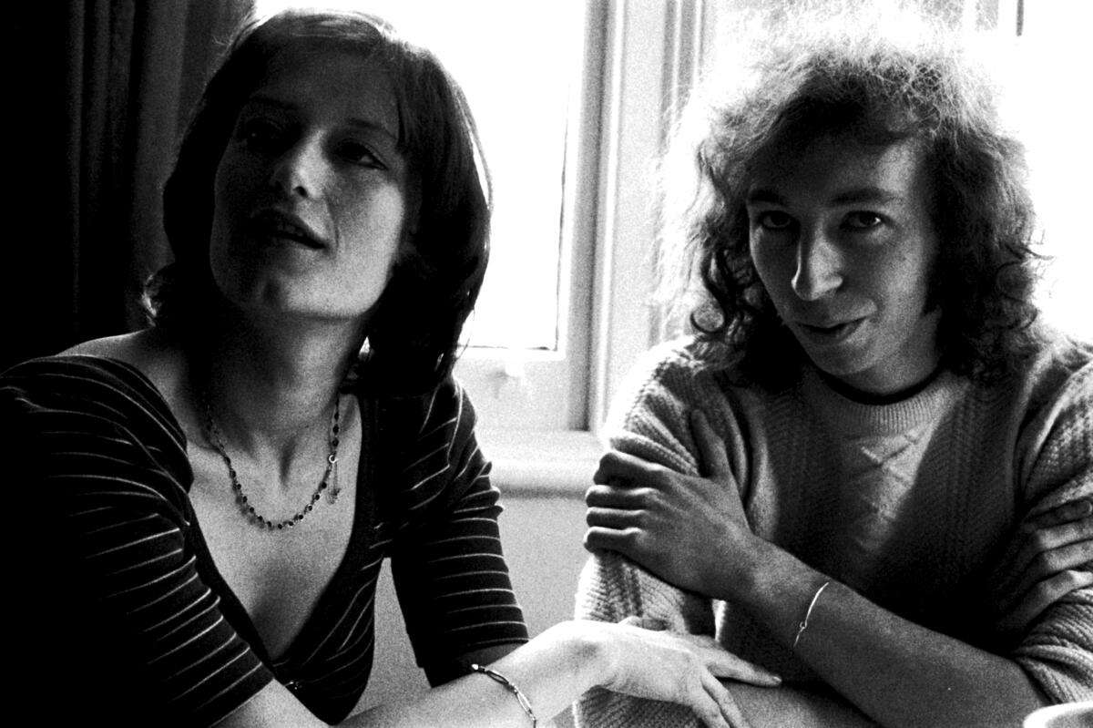 Linda Thompson and Richard Thompson in London, January 1974.