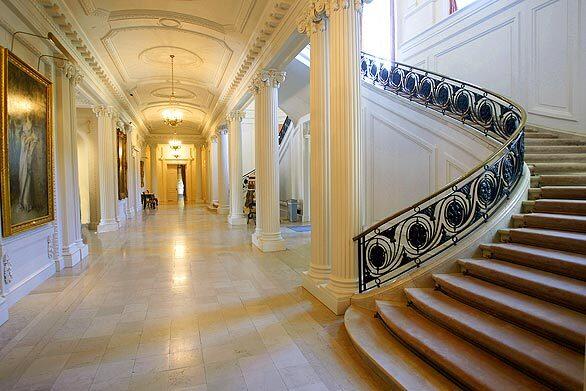 The Huntington Art Gallery in San Marino recently underwent a two-year, $20-million restoration. The onetime home of Henry and Arabella Huntington now displays 1,200 artworks. A grand staircase leads from the main hallway of the gallery's first floor, now a sequence of period rooms.