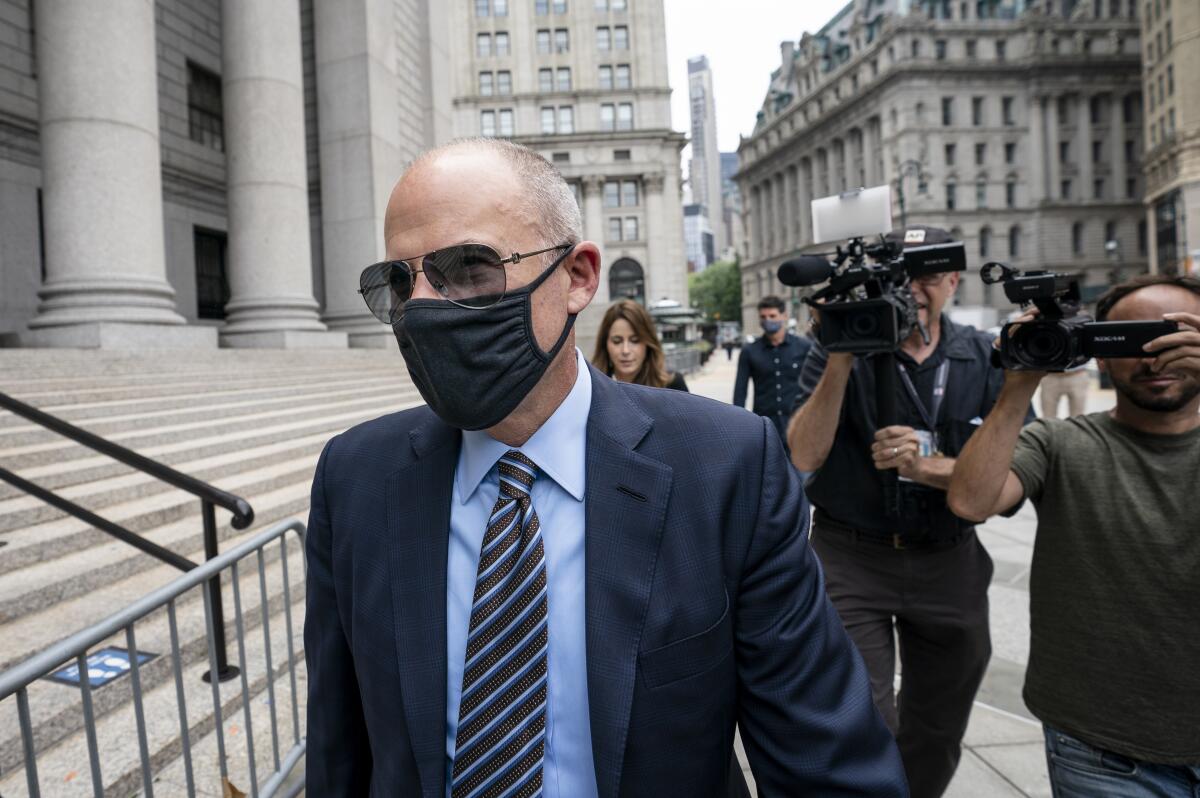 Michael Avenatti arrives for his sentencing at Manhattan federal court on Thursday.