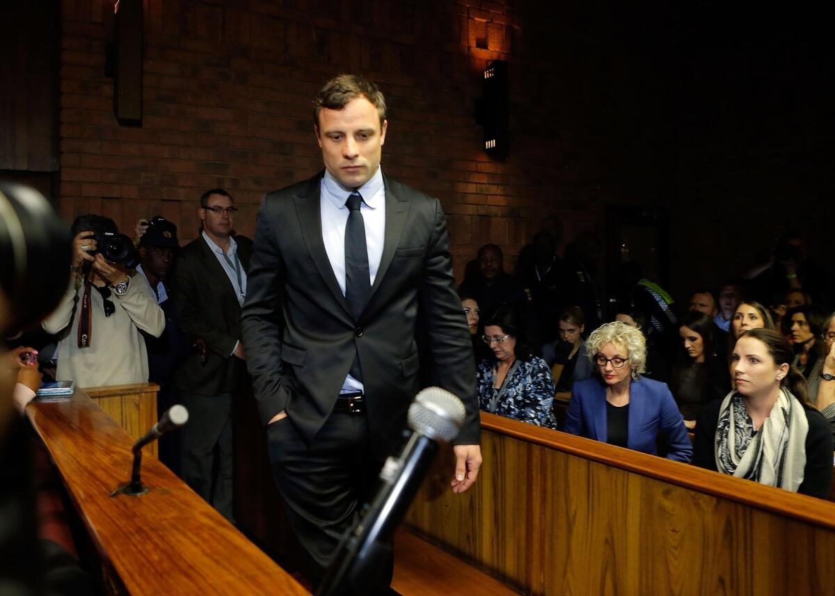 South African sprinter Oscar Pistorius appears in Pretoria Magistrates Court for an indictment hearing Monday.