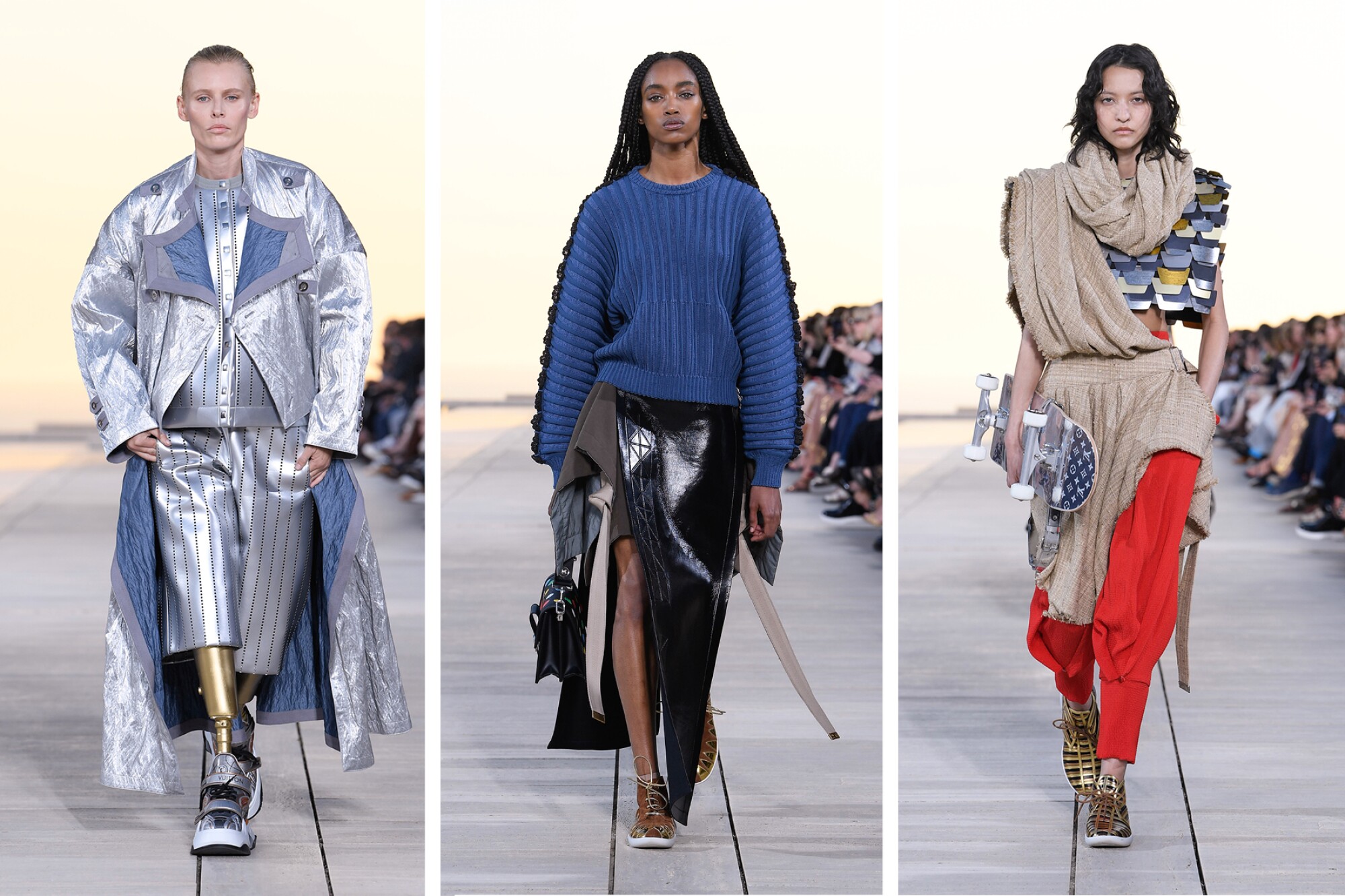 Looks in the Louis Vuitton 2023 Cruise Collection evoked an aura of medieval meets millennial.