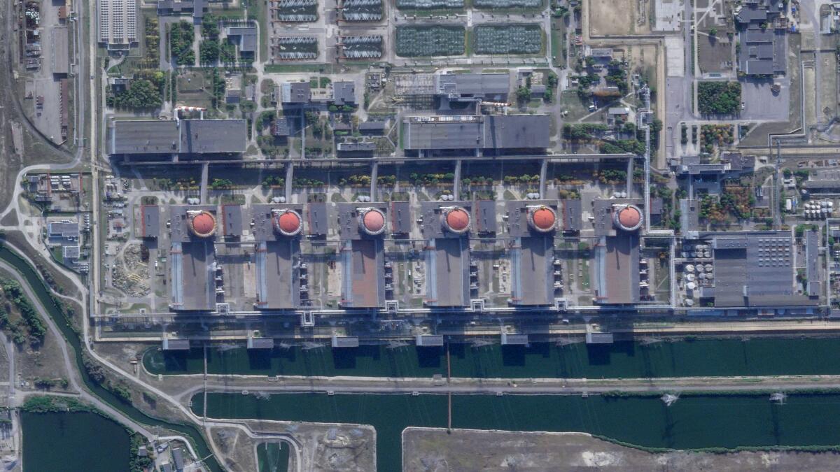 Aerial view of Zaporizhzhia nuclear power plant in Ukraine