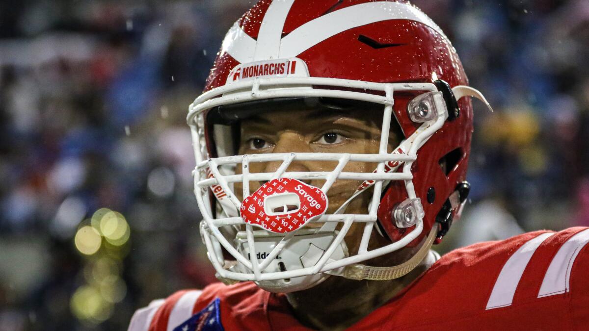 Santa Ana Mater Dei offensive lineman Myles Murao defied expectations during his recovery from a broken leg.
