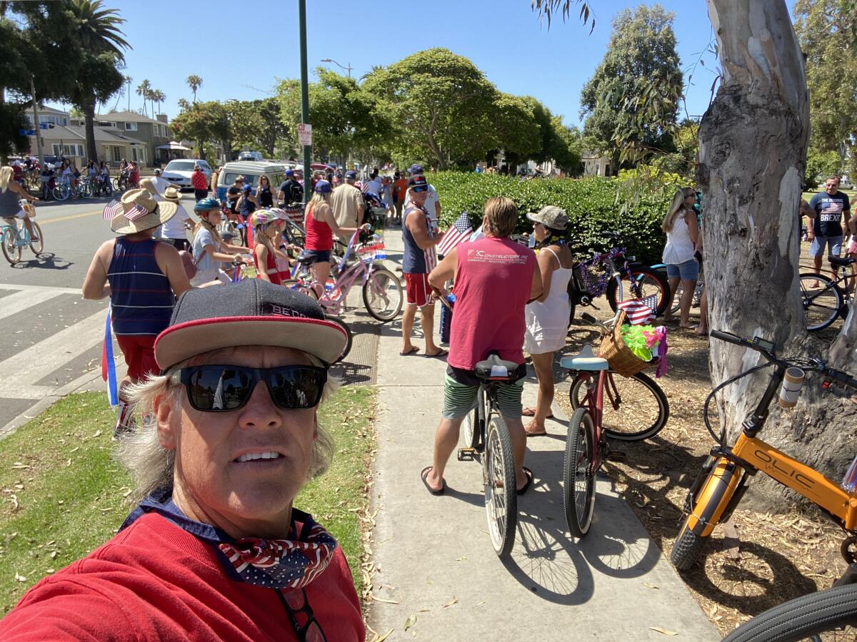 Mel Craig, left, pictured at the first ride in 2020, serves as the event's emcee.