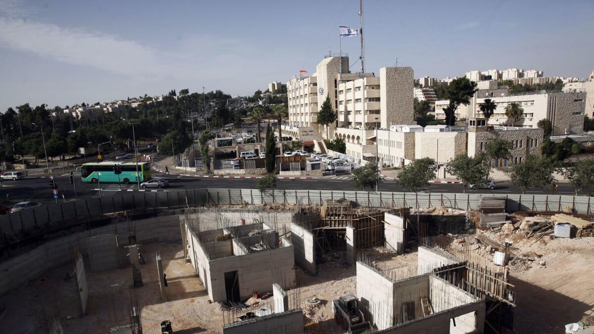 Israeli construction on Palestinian-owned land in east Jerusalem in May.