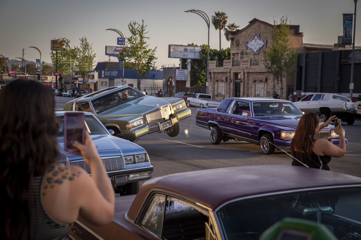 People view classic lowrider cars