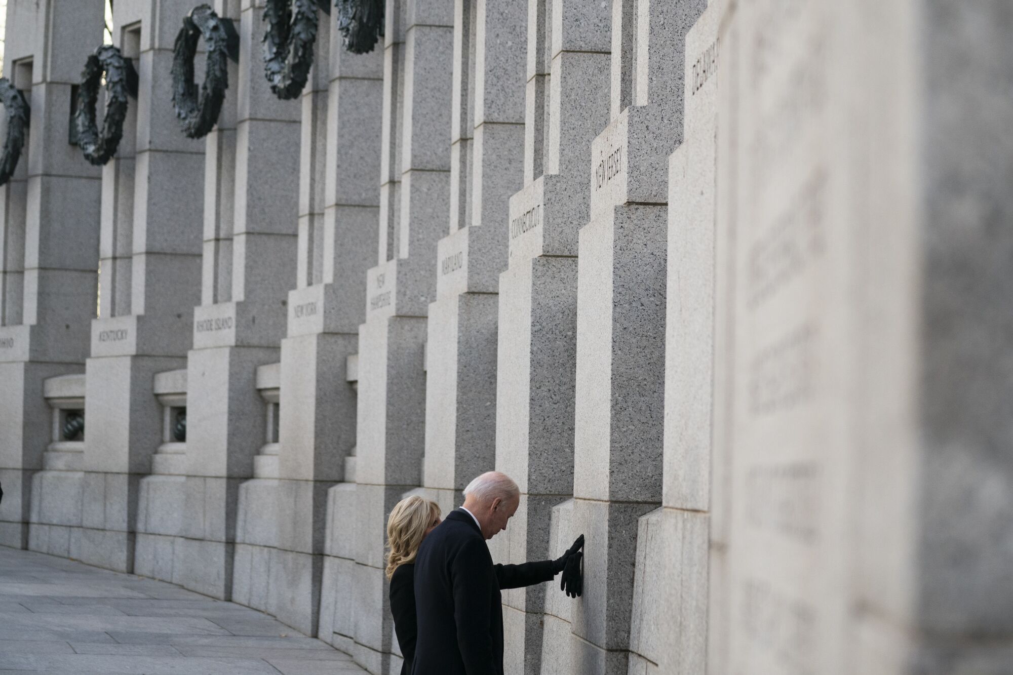 President Biden and first lady Jill Biden visit the National World War II Memorial 