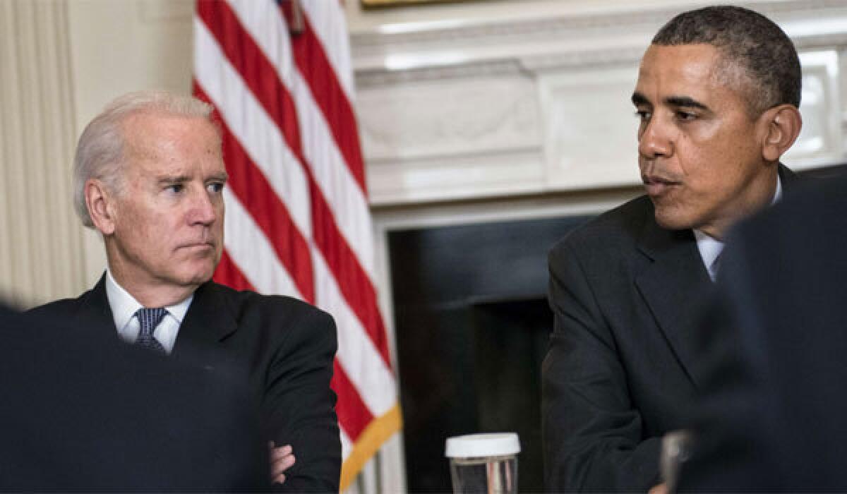 President Obama, right, picked against Joe Biden's alma mater, Delaware, in the second round of the NCAA tournament.