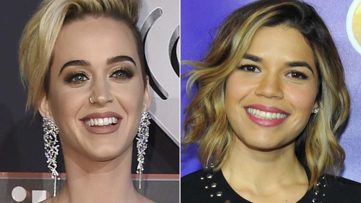 Katy Perry, left, and America Ferrera will be honored by the HRC.